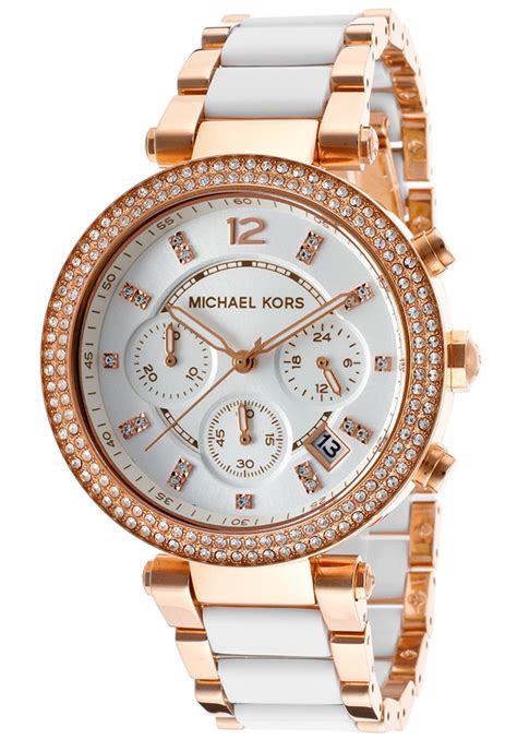 michael kors women's parker chronograph two-tone stainless steel glitz watch|michael kors watches for men.